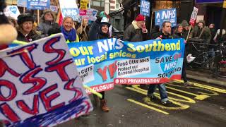 #SaveSouthendNHS at the People’s Assembly Protest March and Rally 3rd February 2017 #SaveOurNHS