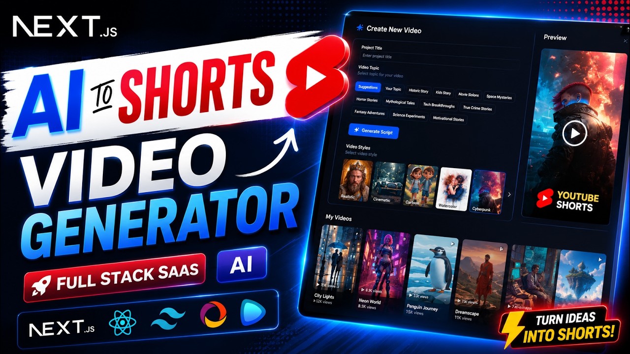 🚀 Build AI Short Video Generator Using NextJs, React, Tailwind, Convex ...