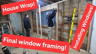 #152. Finally the Last Window Framing is finalized! More house wrap and more help from friends! 