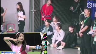 wayv（winwin,yangyang,lucas）& NEXT7 reaction to kyulkyung's archery competition in aiqiyi idol sports