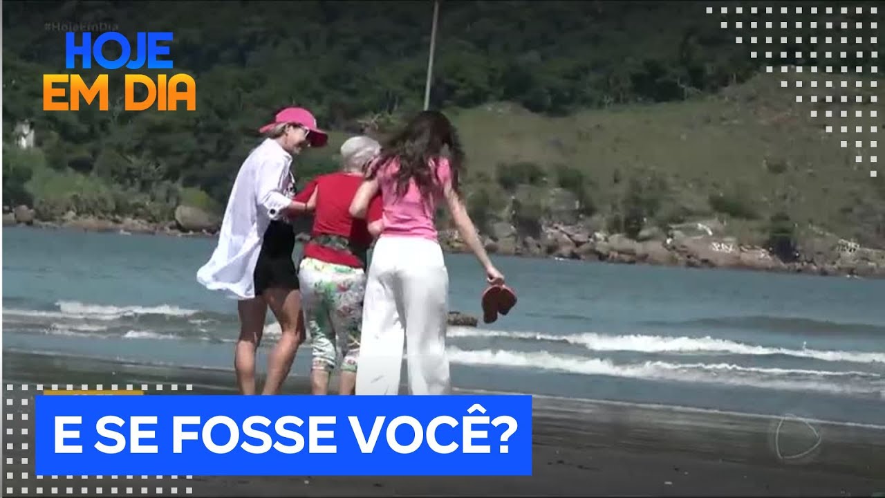 E se Fosse Você? Pessoas reagem a idosa pedindo ajuda para chegar à água da praia pela última vez
