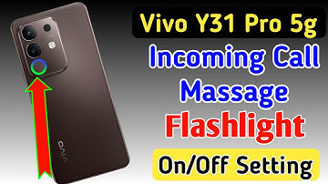 Vivo y31 pro 5g notification light on/off kaise karen,incoming call flashlight setting Vivo y31 pro