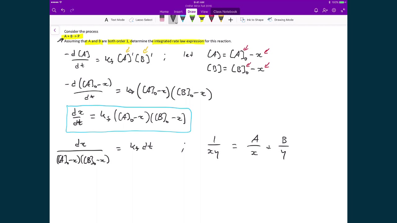 Lecture 15 (2 of 5) 2nd Order Type 2 Integrated Rate Law