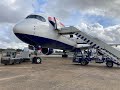 BA Airbus A350 airside. Close up video and pictures
