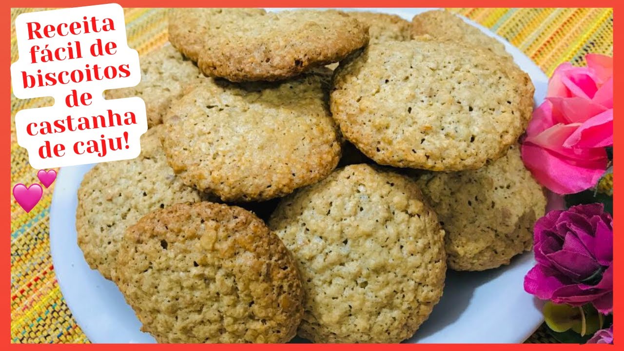 Receita fácil de biscoitos  com castanhas de caju! Saudável e delicioso!