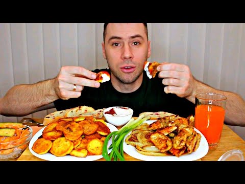 Видео: MUKBANG Жареная картошечка, мясо, Фунчеза с курицей / ASMR / МУКБАНГ / Мукбанг Сеня  / eating show