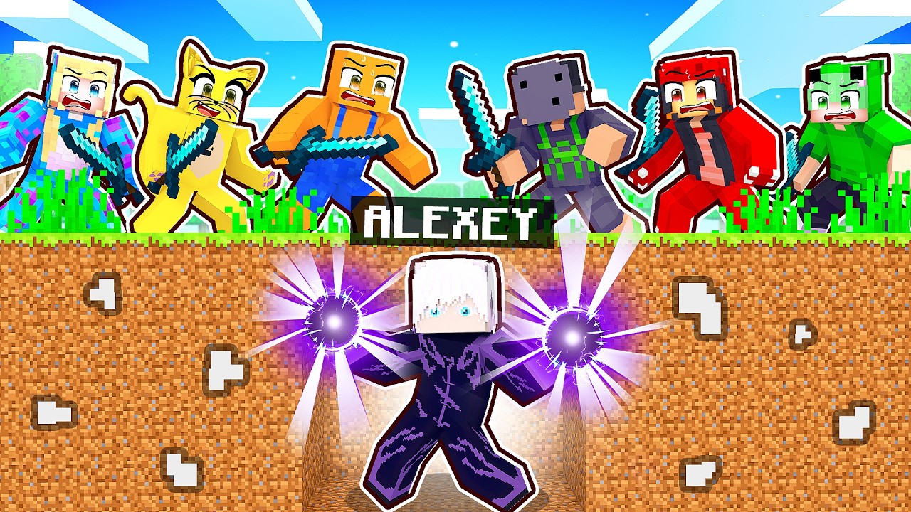 GOJO vs 5 CAÇADORES no Minecraft
