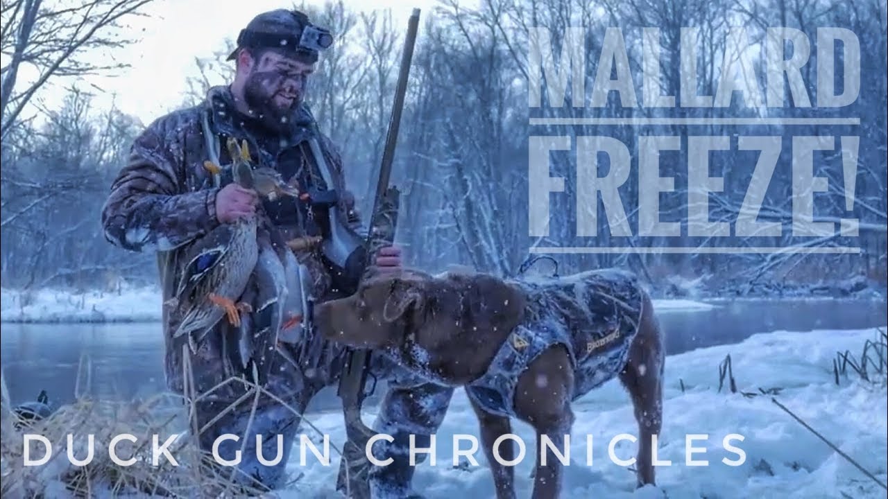 2018 River Hunt on ICE! EPIC DUCK HUNT! You've got to see this!