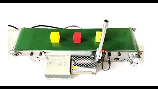 ระบบนับชิ้นงานบนสายพานลำเลียง Counter Conveyor System DC 50x12cm 24V Laser Sensor
