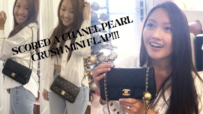 What's In My Bag 2022  Chanel Mini Flap Pearl Crush Review 