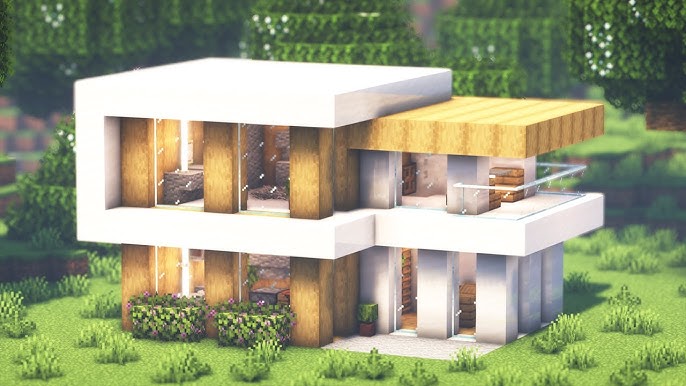 Minecraft Tutorial - Casa Moderna Bonita e Fácil ‹ Manyzão#2Milhões › 