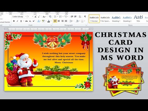 How-to-make-Merry-Christmas-Card-Design-in-ms-word-||-marry-Christmas