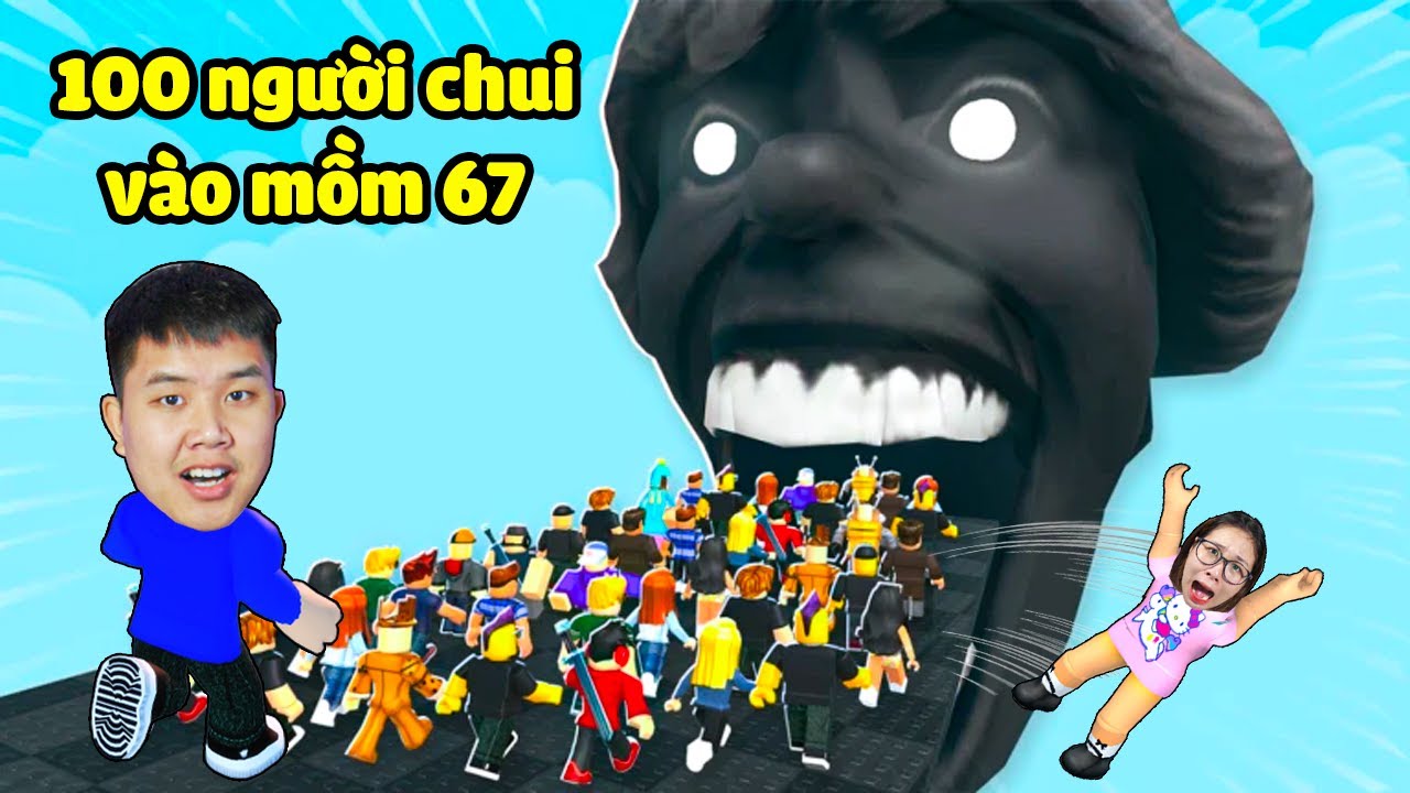 100 người thử thách leo tháp bậc thang chui vào mồm Cậu Bé 67 Kid xem có gì cùng bqThanh & Ốc