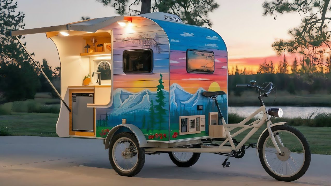 Самый безумный кемпер-трицикл Кевина Края 2026 года 😱 | Миниатюрный дом-трицикл будущего!