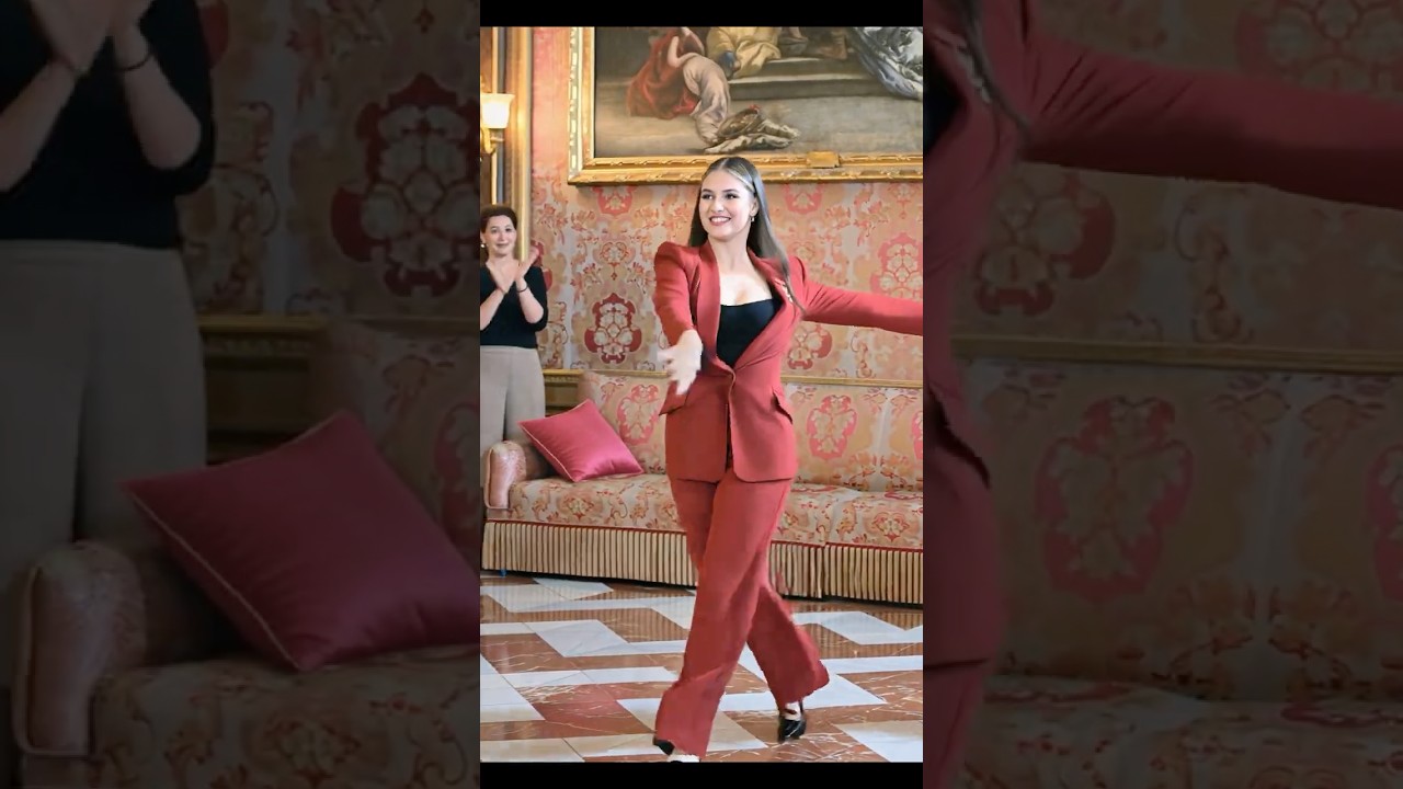 Princess Leonor shows off her skill to Queen 