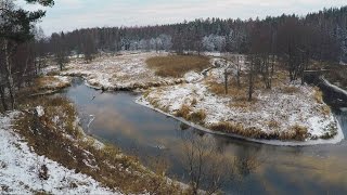 Река Свольна возле деревни Доброплёсы. Первый снег. River Svolna near Dobroplesy village. Firs snow.