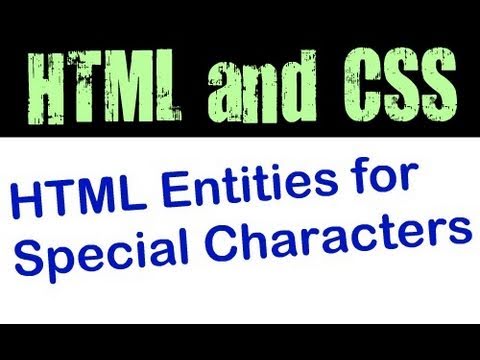 html entities  2022 New  Use HTML Entities to Add Special Characters to Web Pages