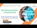 #340 SIPHACOS Role &amp; Responsibilities of Corporate QA