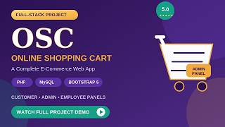 🛒 OSC — Online Shopping Cart | A Full-Stack E-Commerce Web App (PHP + MySQL)