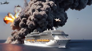 Iranian and Houthi Ka-52s destroy US cruise ships carrying elite troops and generals