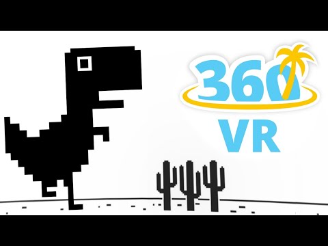 🟩 360 video Dinosaur Google Chrome Dino Run Browser Game Hack 360° VR  Virtual Reality 