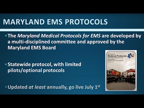 2022 Maryland Medical Protocols for EMS Update for Base Stations