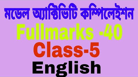 Class-5 English Model Activity Task part 8 //Model Activity Task class 5 //November Activity Task