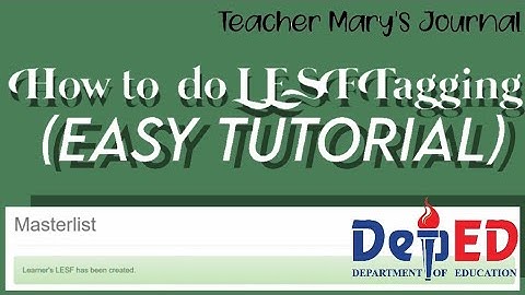 (How to do LESF Tagging) Easy Tutorial