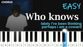 2. Daniel Caesar - Who Knows ~  CHORUS EASY PIANO TUTORIAL