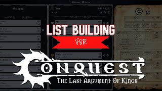 How to build lists in Conquest: The Last Argument of Kings