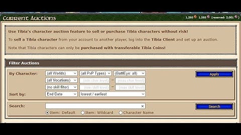 BAZAAR DO TIBIA - COMO COMPRAR UM CHAR EM 2025