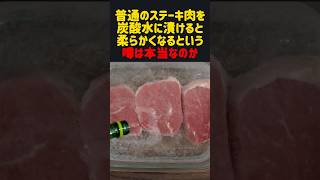 普通のステーキ肉を炭酸水に漬けると高級ステーキになるのか #雑学 #飯テロ