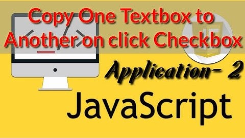 Copy One TextBox Value To Another TextBox On Checkbox Checked