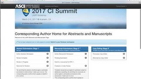 Conference Review Manager - Submitting an abstract