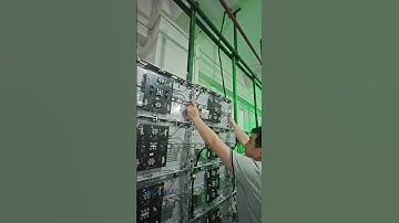 Technician serves indoor led display for testing before installation#shorts #leddisplay #ledscreen