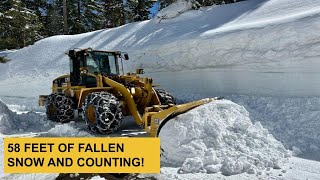 LAKE TAHOE'S SECOND LARGEST WINTER ON RECORD! 700' AND COUNTING  CAT938G Pushing Snow