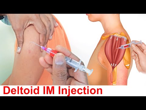 How to give an intramuscular (IM) Injection in deltoid muscle in shoulder easily at home