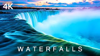 WATERFALLS in 4K | 2 Hours | Relaxing Nature Forest Jungle Travel Niagara Falls Music Ultra HD