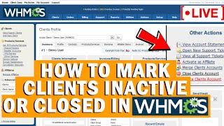[🔴live] how to mark clients inactive or closed in whmcs?
