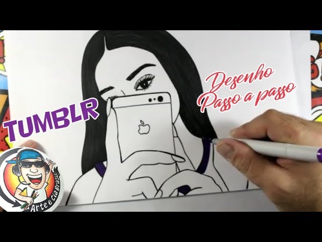 Desenho tumblr bem fácil de fazer para iniciantes #desenhos #comodesen