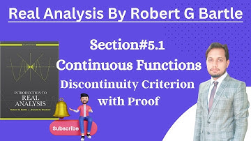 Real Analysis || Discontinuity Criterion with proof || Ch#5 || Section#5.1 Continuous functions