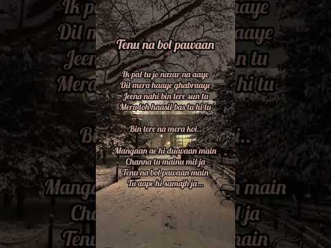 Tenu Na Bol Pawaan💔🥀🩹| Lyrics#shorts #ytshorts #trending #tenunabolpawaan#behenhogiteri #yasserdesai