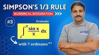 SIMPSON'S 1/3 RULE SOLVED PROBLEM 3 (NUMERICAL INTEGRATION) @TIKLESACADEMY