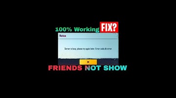Bgmi Server Error Problem Fix | Friends not showing in bgmi | Bgmi Server is Busy Tips 100% Working