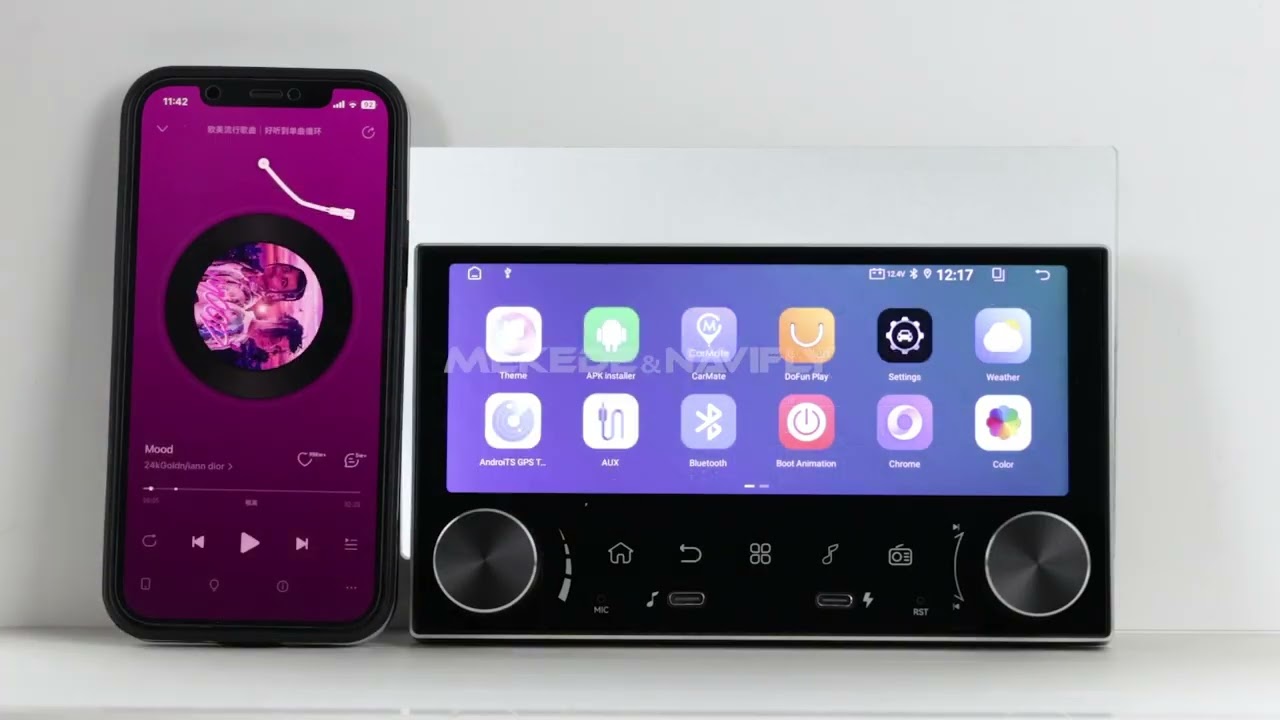 Transform your driving experience with our sleek car - mounted dual - screen display!