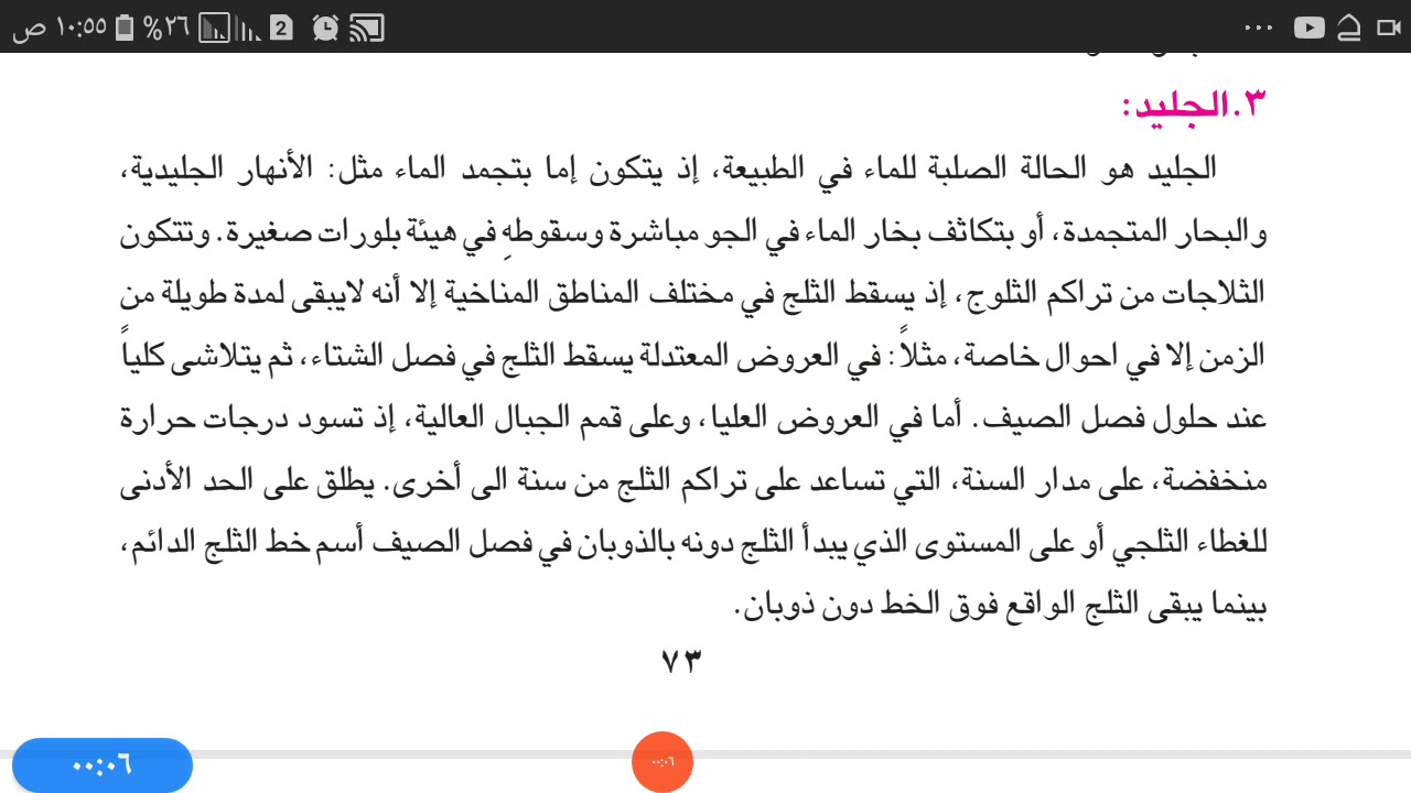 الخامس الأدبي/ الجليد