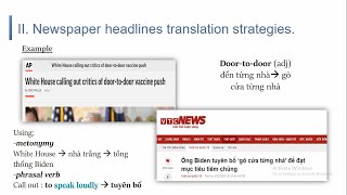 Newspaper headlines translation strategies.
