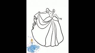 رسم فستان سندريلا خطوة بخطوة How to draw Cinderella dress step by step shorts