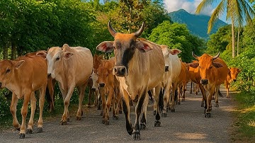 Kawanan Sapi Pulang Setelah Merumput 🐂 | Pemandangan Desa yang Bikin Rindu
