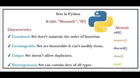 sets in Python || set methods in Python |add() |remove() | discard() | clear() | Coding Technologies